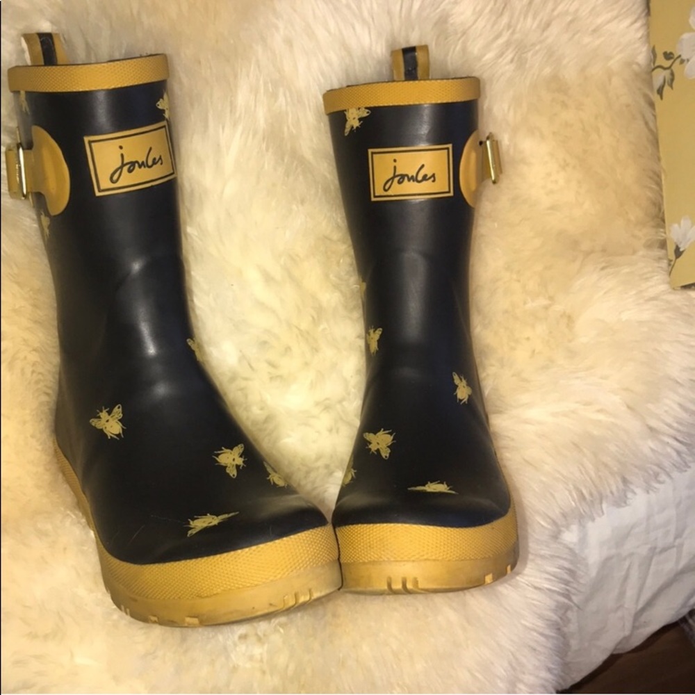 Joules Molly Welly Rain Boots- Bumble Bees- Size 7